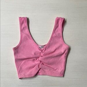 Trendy Pink Twist Front Tank Top